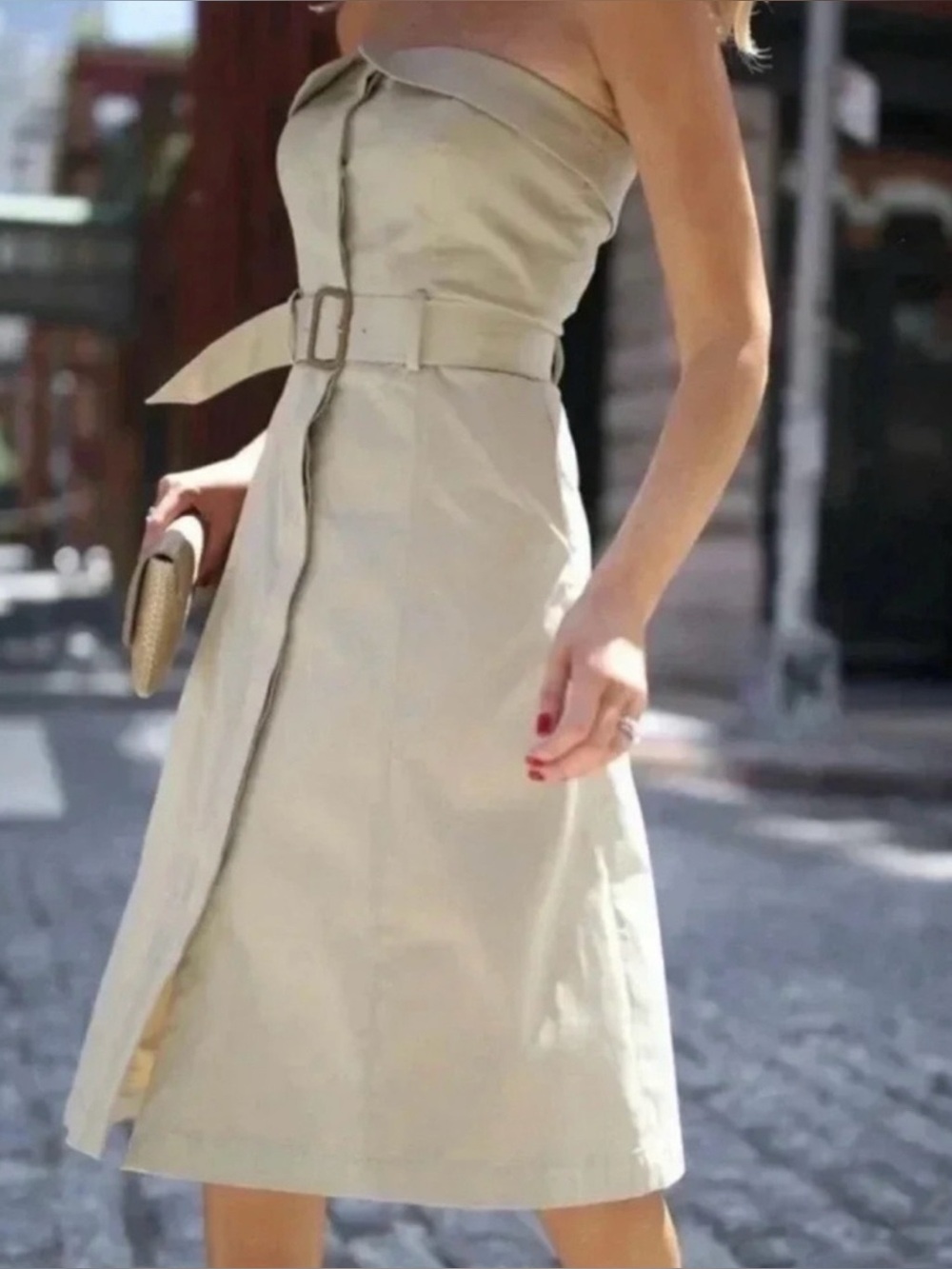 Banana Republic Trench Strapless
Belted Buttoned Collar Dress, Size P2